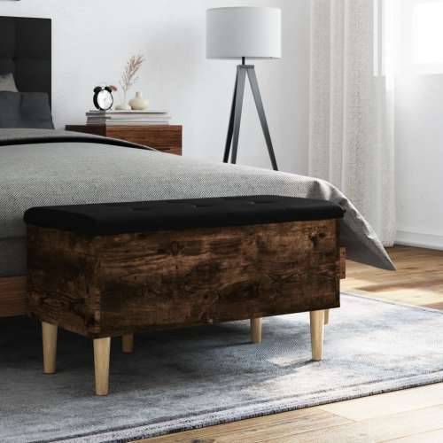 Klupa za pohranu boja hrasta 82x42x46 cm od konstruiranog drva - Dimljeni hrast 82 x 42 x 46 cm Cijena