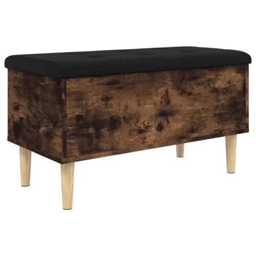 Klupa za pohranu boja hrasta 82x42x46 cm od konstruiranog drva - Dimljeni hrast 82 x 42 x 46 cm Cijena