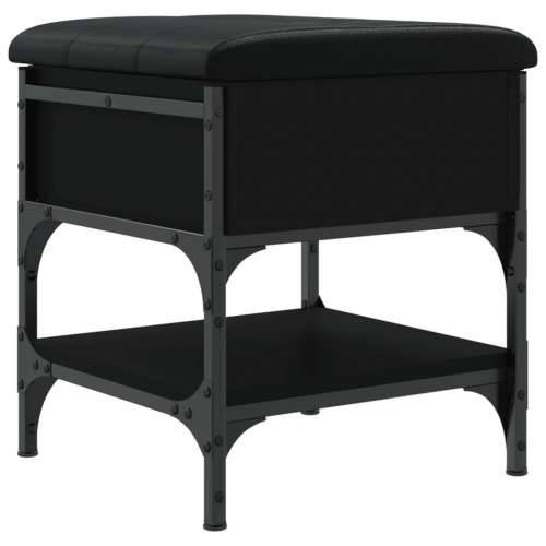 Klupa za cipele crna 42 x 42 x 45 cm od konstruiranog drva - Crna 42 x 42 x 45 cm Cijena