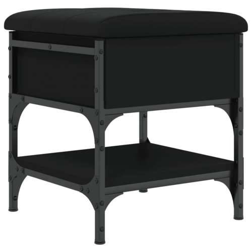 Klupa za cipele crna 42 x 42 x 45 cm od konstruiranog drva - Crna 42 x 42 x 45 cm Cijena