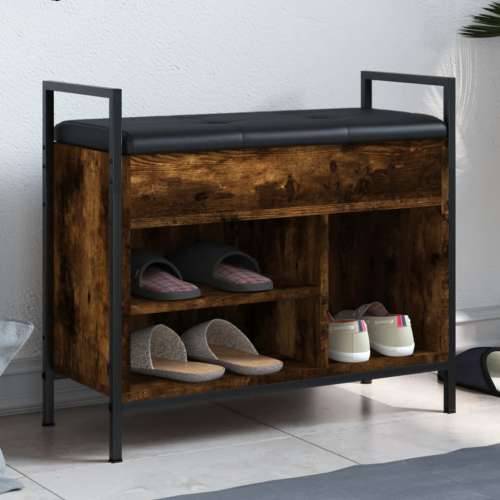 Klupa za cipele boja dimljenog hrasta 65,5x32x57,5 cm drvena - Dimljeni hrast 65.5 x 32 x 57.5 cm Cijena