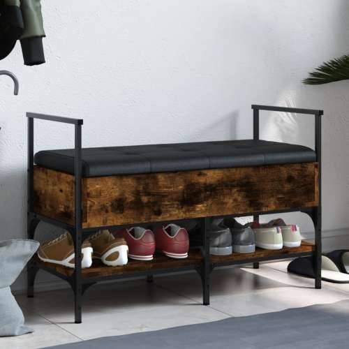 Klupa za cipele boja dimljenog hrasta 85,5x42x57,5 cm drvena - Dimljeni hrast Cijena