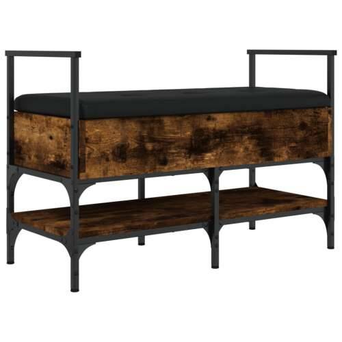 Klupa za cipele boja dimljenog hrasta 85,5x42x57,5 cm drvena - Dimljeni hrast Cijena