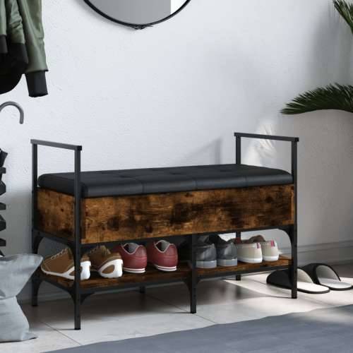 Klupa za cipele boja dimljenog hrasta 85,5x42x57,5 cm drvena - Dimljeni hrast Cijena