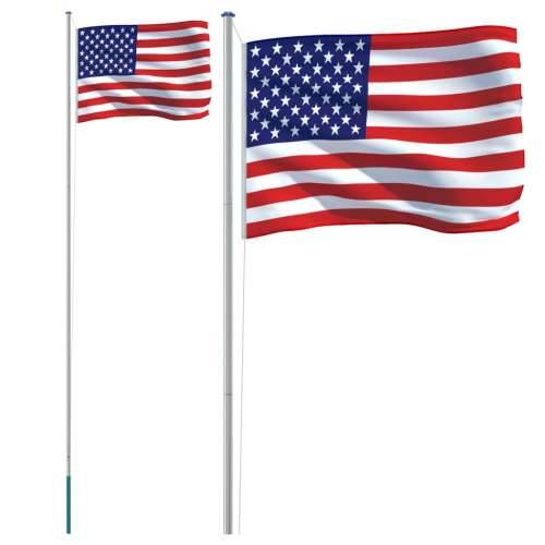 Američka zastava i jarbol 6,23 m aluminijska Cijena