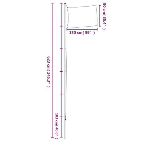 Američka zastava i jarbol 6,23 m aluminijska - 6.23 m Sjedinjene Države Cijena
