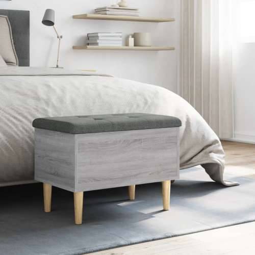 Klupa za pohranu siva boja hrasta 62x42x46 cm konstruirano drvo - Sivi hrast sonoma 62 x 42 x 46 cm Cijena