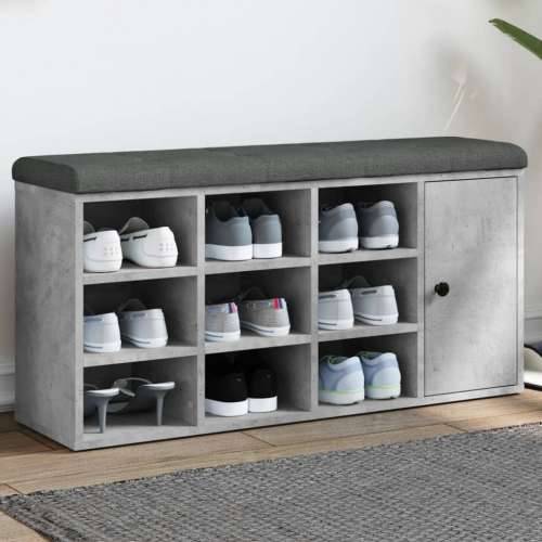 Klupa za cipele siva boja betona 102x32x50 cm konstruirano drvo - Beton siva Cijena