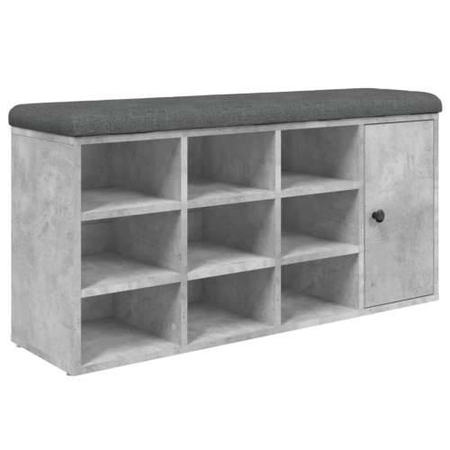 Klupa za cipele siva boja betona 102x32x50 cm konstruirano drvo - Beton siva Cijena