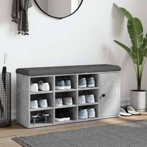 Klupa za cipele siva boja betona 102x32x50 cm konstruirano drvo - Beton siva Cijena