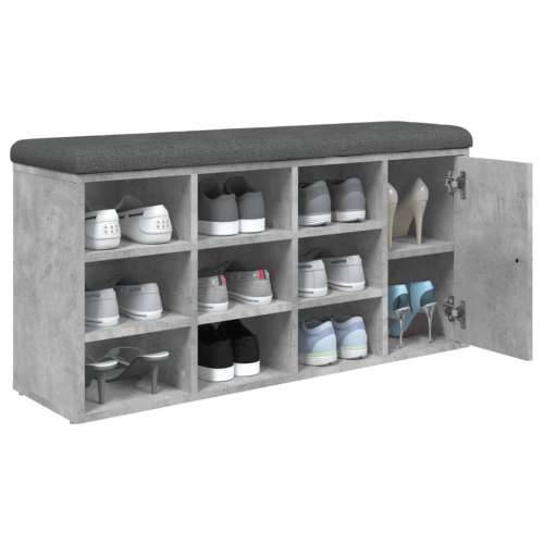 Klupa za cipele siva boja betona 102x32x50 cm konstruirano drvo - Beton siva Cijena