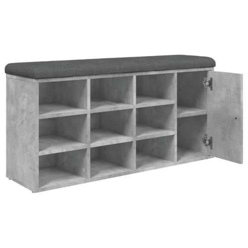 Klupa za cipele siva boja betona 102x32x50 cm konstruirano drvo - Beton siva Cijena