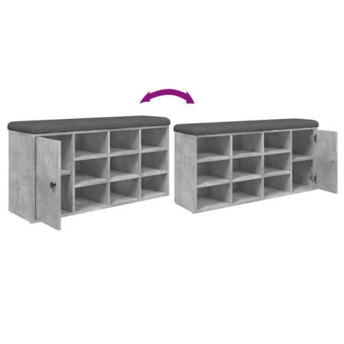 Klupa za cipele siva boja betona 102x32x50 cm konstruirano drvo - Beton siva Cijena