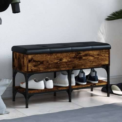 Klupa za cipele boja hrasta 82x32x45 cm konstruirano drvo - Dimljeni hrast 82 x 32 x 45 cm Cijena