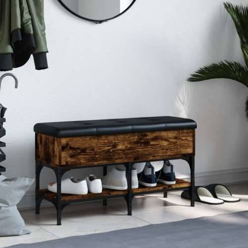 Klupa za cipele boja hrasta 82x32x45 cm konstruirano drvo - Dimljeni hrast 82 x 32 x 45 cm Cijena