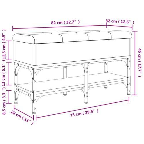 Klupa za cipele boja hrasta 82x32x45 cm konstruirano drvo - Dimljeni hrast 82 x 32 x 45 cm Cijena