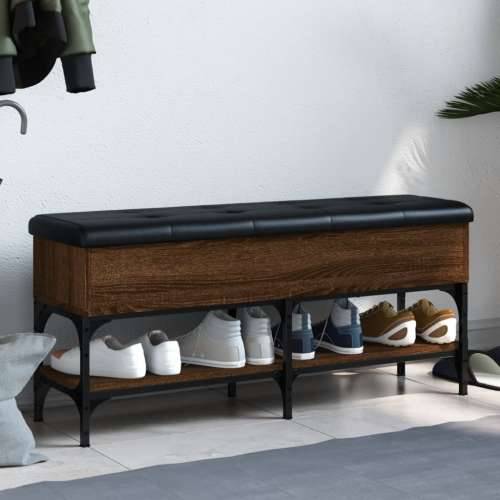 Klupa za cipele smeđa boja hrasta 102x32x45cm konstruirano drvo - Smeđi hrast 102 x 32 x 45 cm Cijena