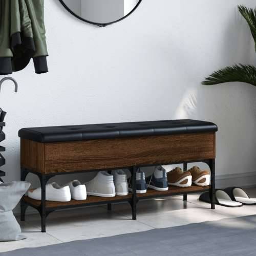 Klupa za cipele smeđa boja hrasta 102x32x45cm konstruirano drvo - Smeđi hrast 102 x 32 x 45 cm Cijena