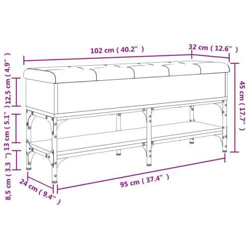 Klupa za cipele smeđa boja hrasta 102x32x45cm konstruirano drvo - Smeđi hrast 102 x 32 x 45 cm Cijena