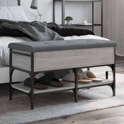 Klupa za cipele siva boja hrasta 82x42x45 cm konstruirano drvo - Sivi hrast sonoma 82 x 42 x 45 cm Cijena