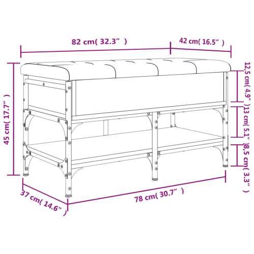 Klupa za cipele siva boja hrasta 82x42x45 cm konstruirano drvo - Sivi hrast sonoma 82 x 42 x 45 cm Cijena