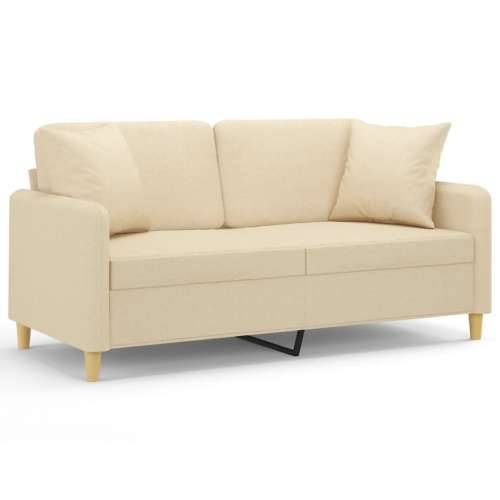 Dvosjed s ukrasnim jastucima krem 140 cm od tkanine - Krema 140 cm Cijena