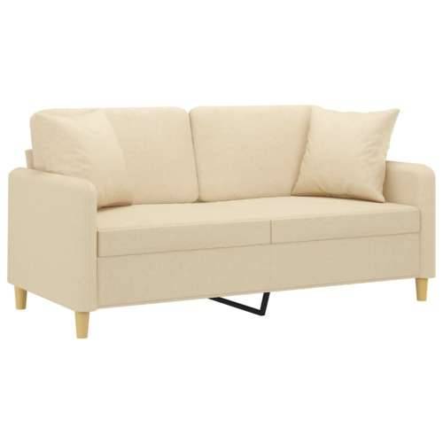 Dvosjed s ukrasnim jastucima krem 140 cm od tkanine - Krema 140 cm Cijena