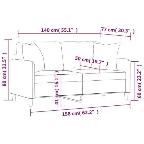 Dvosjed s ukrasnim jastucima krem 140 cm od tkanine - Krema 140 cm Cijena