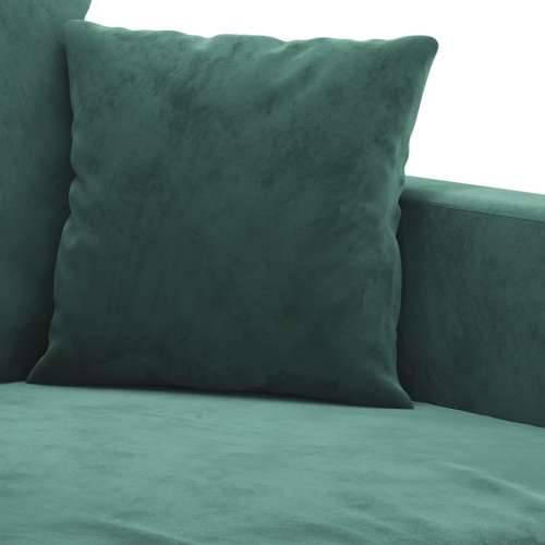 2-dijelni set sofa s jastucima tamnozeleni baršunasti - Tamnozelena s jastučićima Cijena