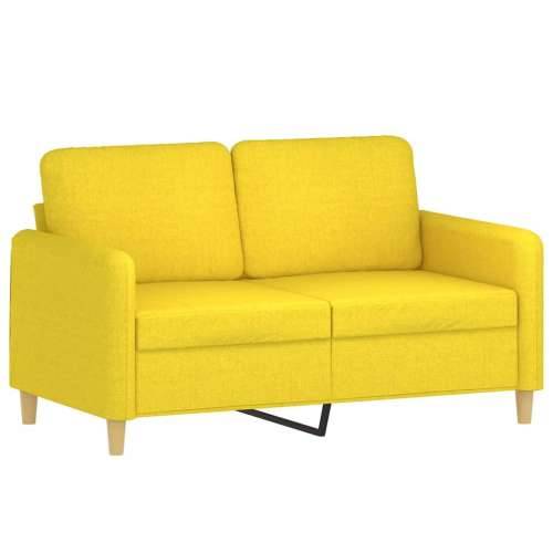 2-dijelni set sofa s jastucima svjetložuti od tkanine - Svjetložuta Bez oslonca za noge Cijena