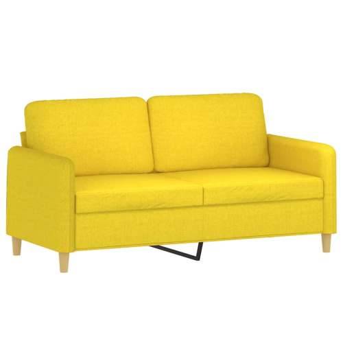 2-dijelni set sofa s jastucima svjetložuti od tkanine - Svjetložuta Bez oslonca za noge Cijena