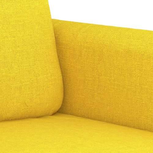2-dijelni set sofa s jastucima svjetložuti od tkanine - Svjetložuta Bez oslonca za noge Cijena