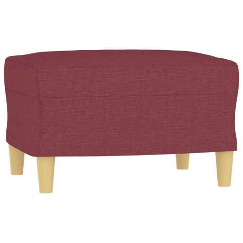 3-dijelni set sofa s jastucima crvena boja vina od tkanine - boja crnog vina s jastucima i tabureom Cijena