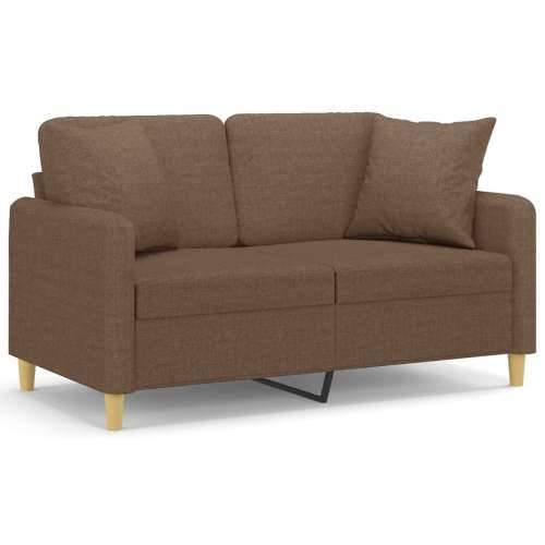Dvosjed s ukrasnim jastucima smeđi 120 cm od tkanine - Smeđa 120 cm Cijena
