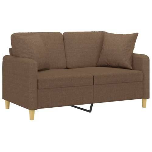 Dvosjed s ukrasnim jastucima smeđi 120 cm od tkanine - Smeđa 120 cm Cijena