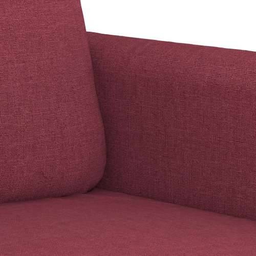 2-dijelni set sofa s jastucima crvena boja vina od tkanine - boja crnog vina s jastučićima Cijena