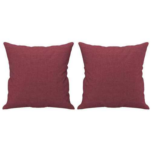 2-dijelni set sofa s jastucima crvena boja vina od tkanine - boja crnog vina s jastučićima Cijena