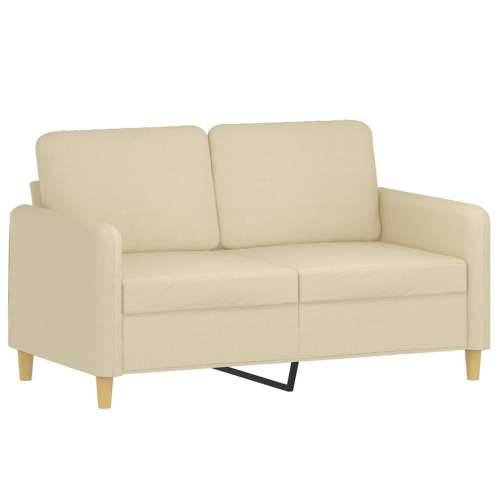 2-dijelni set sofa s jastucima krem od tkanine - Krema Bez oslonca za noge Cijena