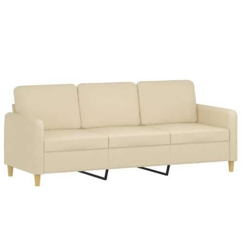 2-dijelni set sofa s jastucima krem od tkanine - Krema Bez oslonca za noge Cijena
