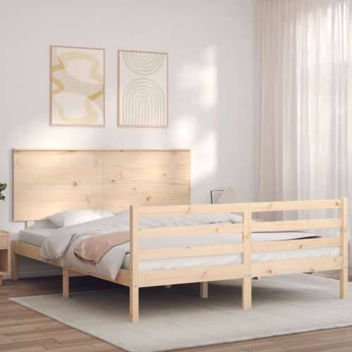 Okvir kreveta s uzglavljem 160 x 200 cm od masivnog drva - Prirodna 160 x 200 cm Cijena