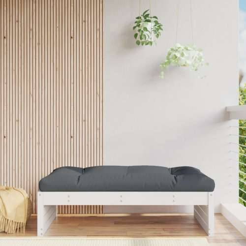 Vrtni tabure bijeli 120 x 80 cm od masivne borovine - Bijela boja bora 1 naslon za noge Cijena