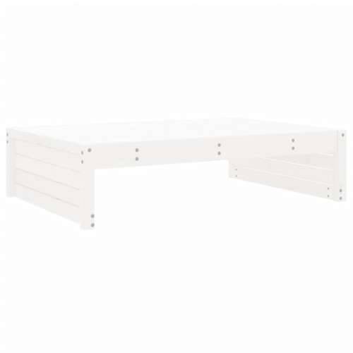 Vrtni tabure bijeli 120 x 80 cm od masivne borovine - Bijela boja bora 1 naslon za noge Cijena