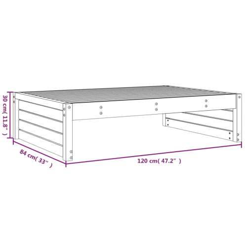 Vrtni tabure bijeli 120 x 80 cm od masivne borovine - Bijela boja bora 1 naslon za noge Cijena