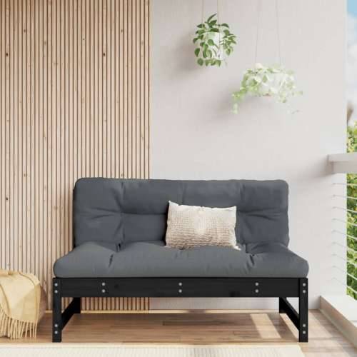 Srednja vrtna sofa crna 120 x 80 cm od masivne borovine - Crna boja bora 1 srednja sofa Cijena