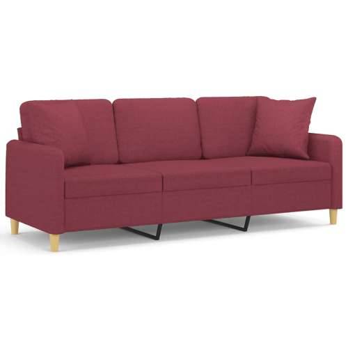 Trosjed s ukrasnim jastucima boja vina 180 cm od tkanine - boja crnog vina 180 cm Cijena