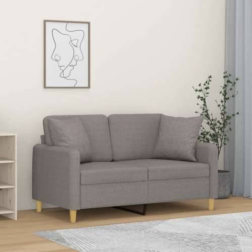 Dvosjed s ukrasnim jastucima smeđesivi 120 cm od tkanine - Sivo-smeđa 120 cm Cijena