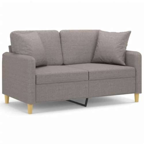 Dvosjed s ukrasnim jastucima smeđesivi 120 cm od tkanine - Sivo-smeđa 120 cm Cijena