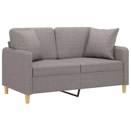 Dvosjed s ukrasnim jastucima smeđesivi 120 cm od tkanine - Sivo-smeđa 120 cm Cijena