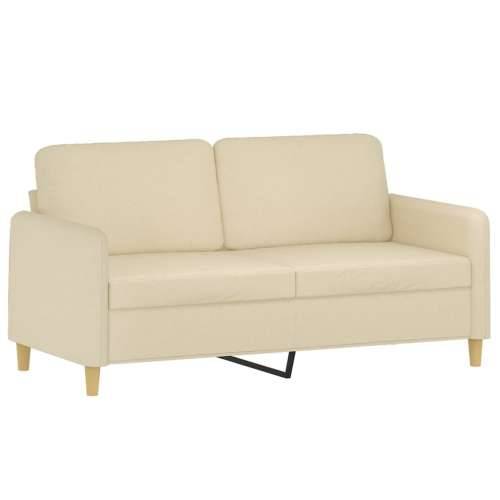 2-dijelni set sofa s jastucima krem od tkanine - Krema Bez oslonca za noge Cijena