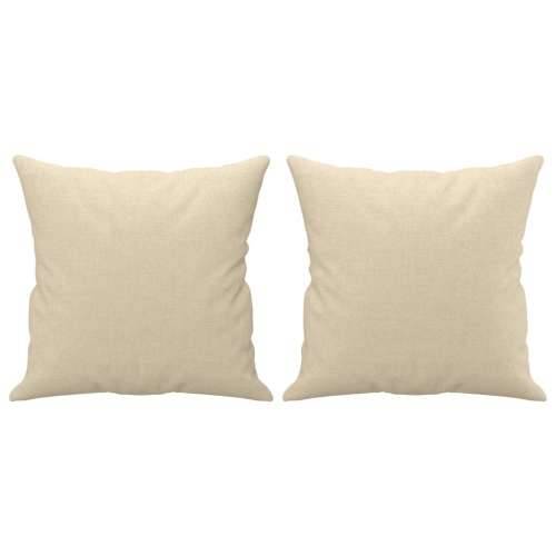 2-dijelni set sofa s jastucima krem od tkanine - Krema s jastučićima Cijena